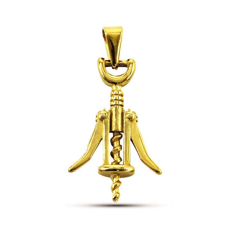 Dije Acero Dorado Sacacorchos Descorchador Catador Vinos