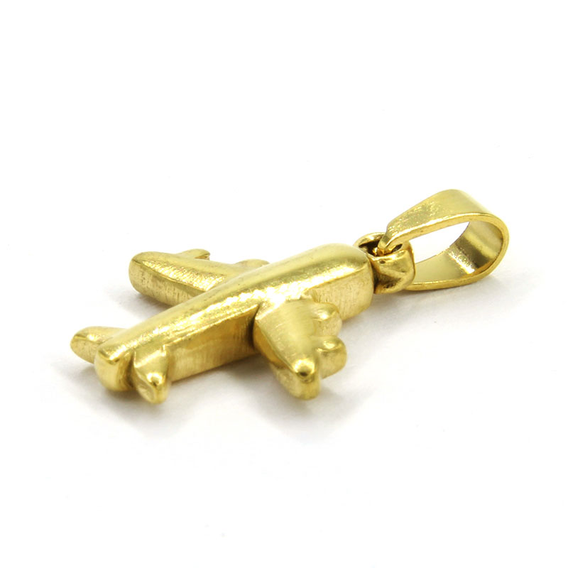 Dije Acero Inox Dorado Avion Viajes Sobrecargo 18Mm x 5Mm 2