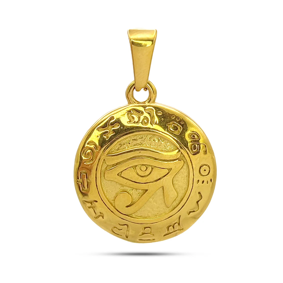 Dije Acero Inox Dorado Ojo de Horus Udyat Egipcio 2