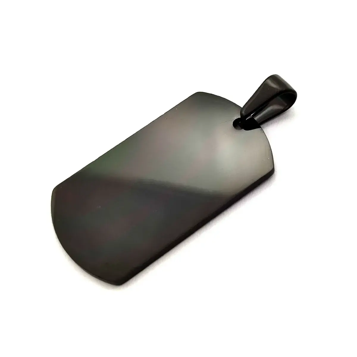 Dije Acero Inox Negro Placa Para Grabado Laser 39mm 2