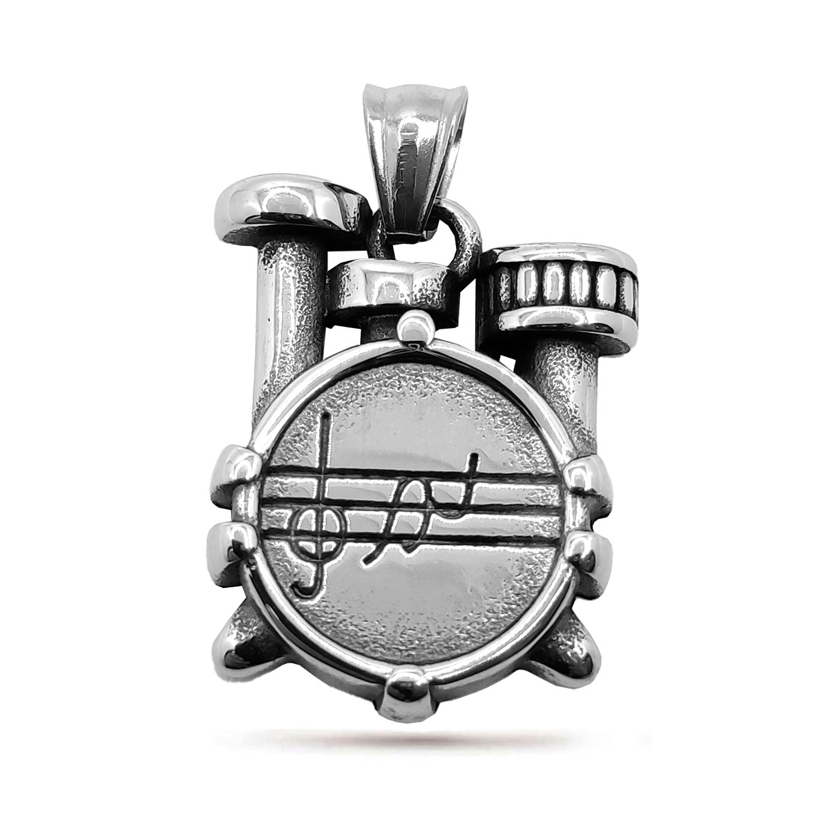 Dije Acero Inox Plateado Bateria Musical Instrumento