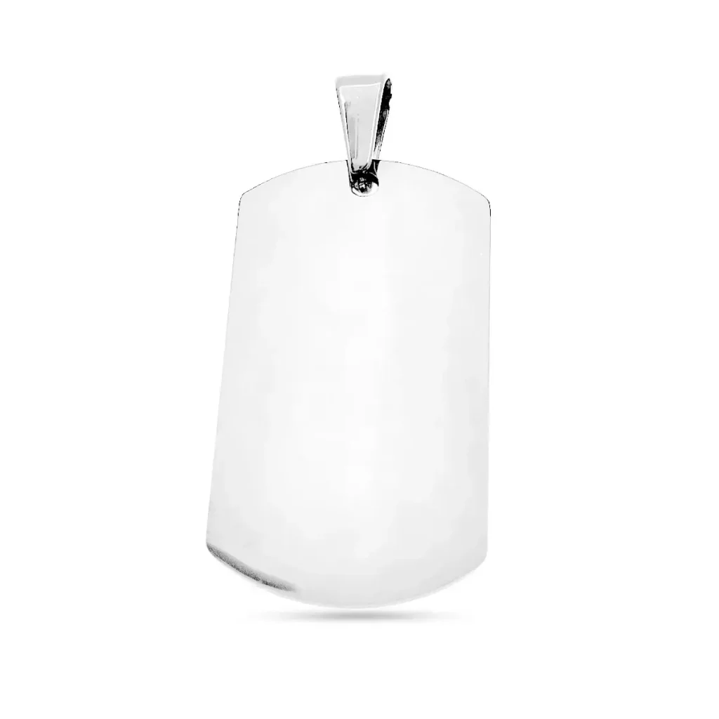 Dije Acero Inox Plateado Placa Para Grabado Laser 39mm 1