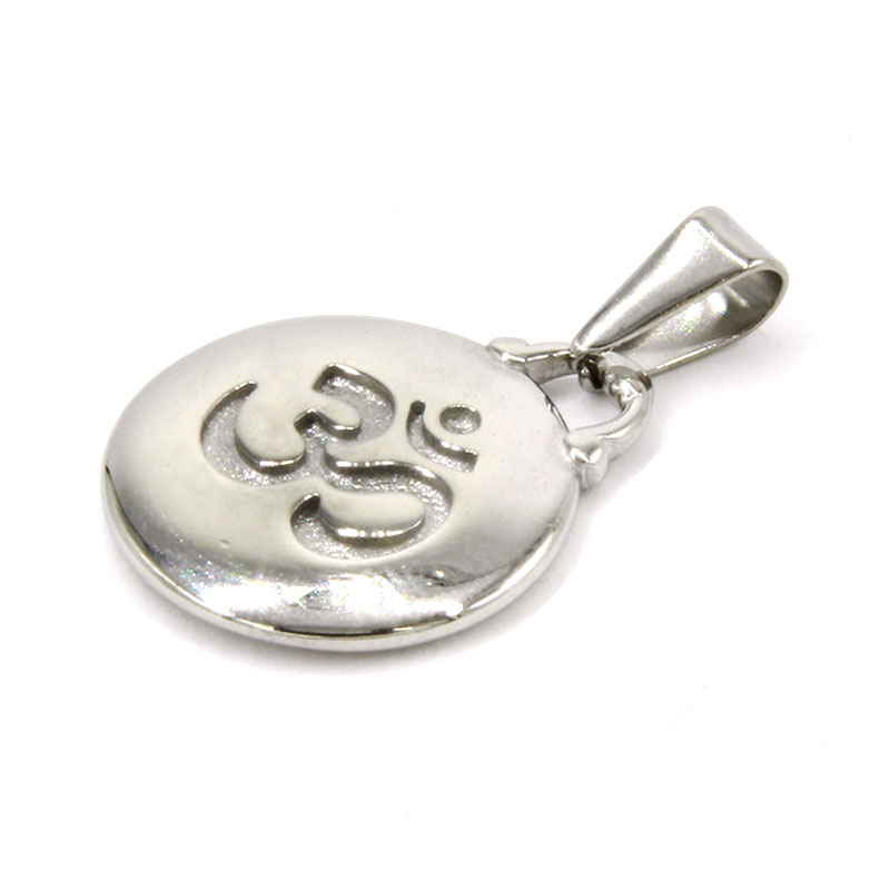 Dije Acero Inox Plateado Redondo Simbolo Mantra OM 18Mm 5 Dije Acero Inox Plateado Redondo Simbolo Mantra OM 18Mm - Image 3