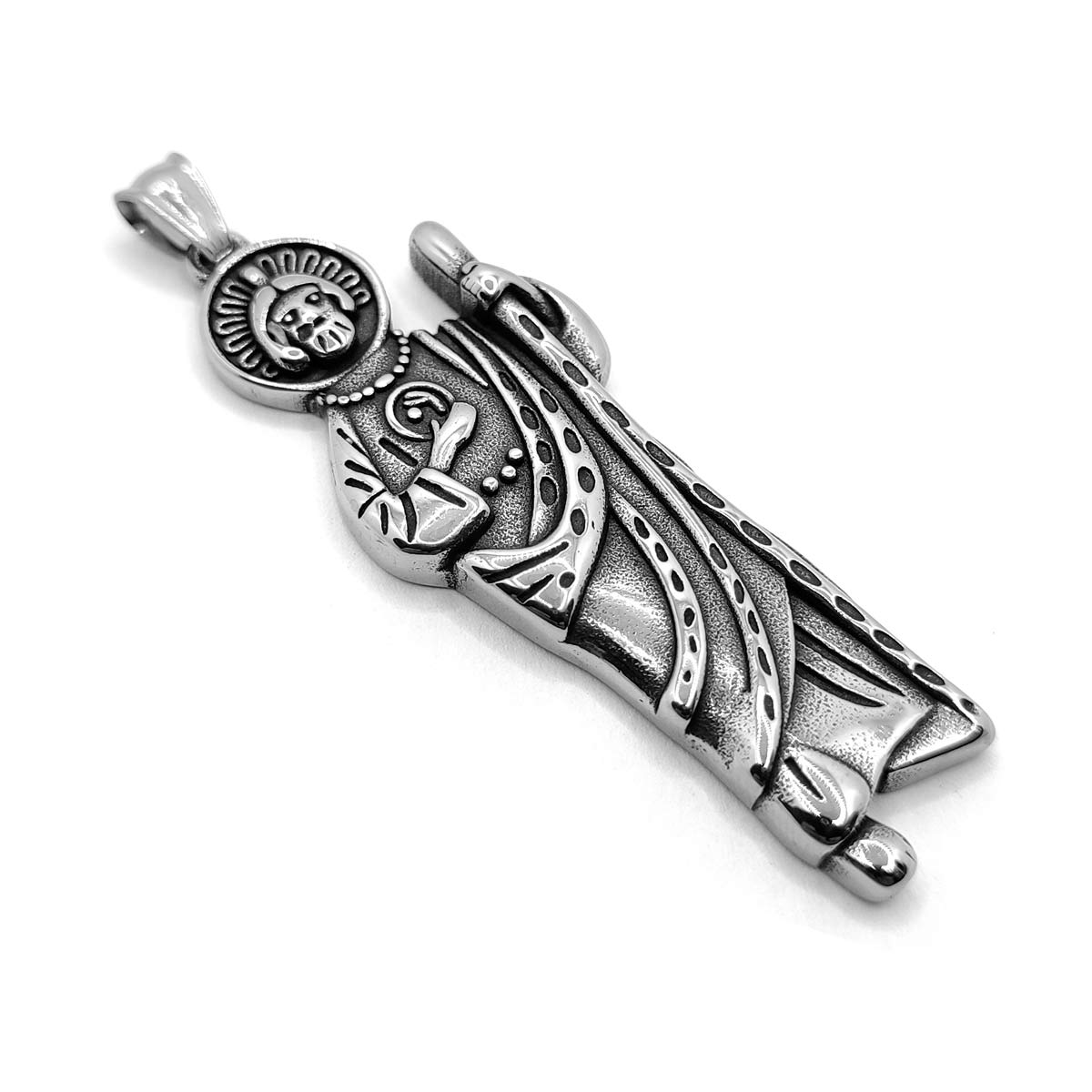 Dije Acero Inox Plateado San Judas Tadeo Catolico 55 mm 2