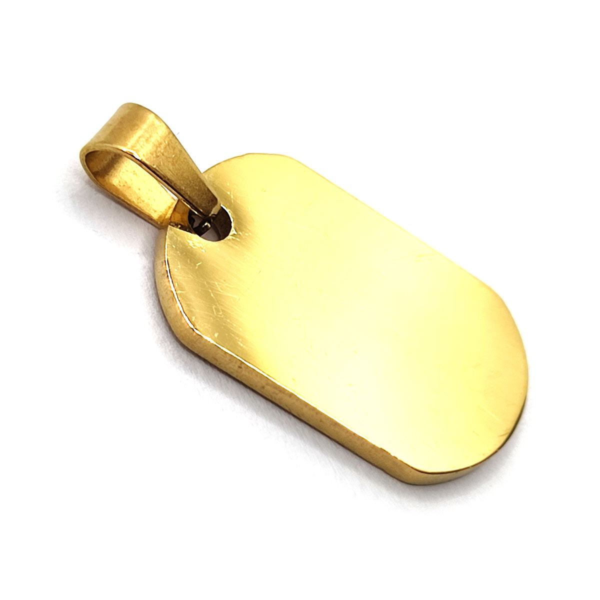 Dije Acero Inoxidable Dorada Mini Placa Lisa Simple 23 mm 2