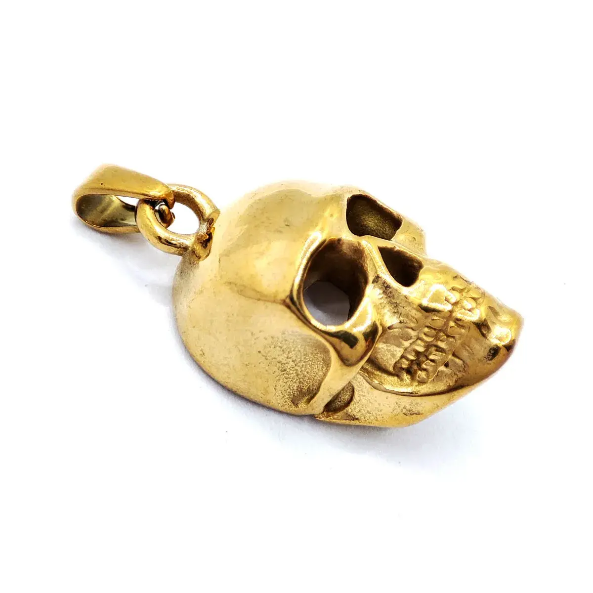 Dije Acero Inoxidable Dorado Calavera Craneo Skull 21mm 2