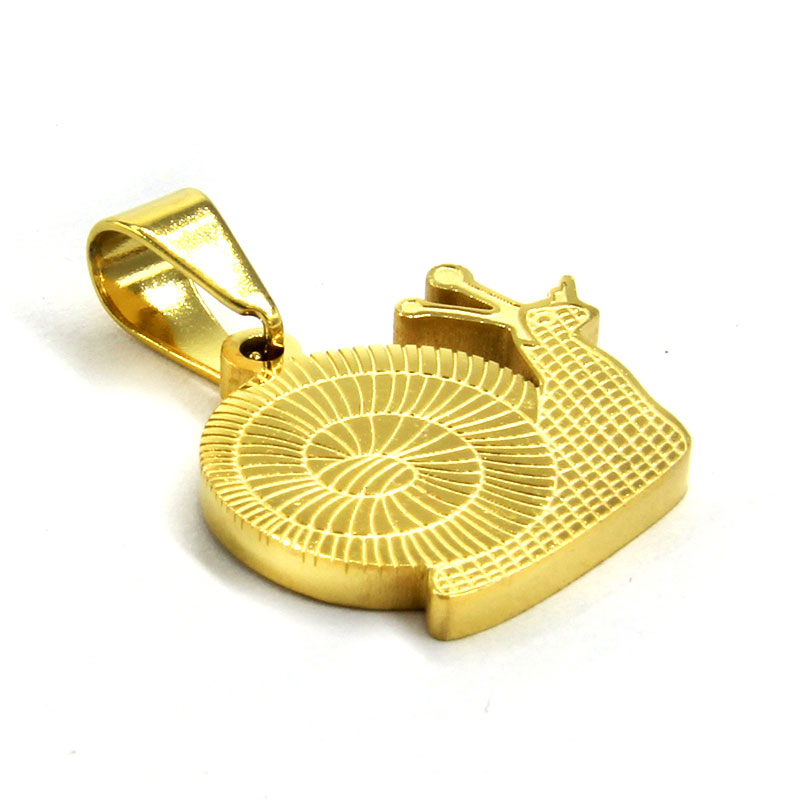 Dije Acero Inoxidable Dorado Caracol Animal Babosa 2