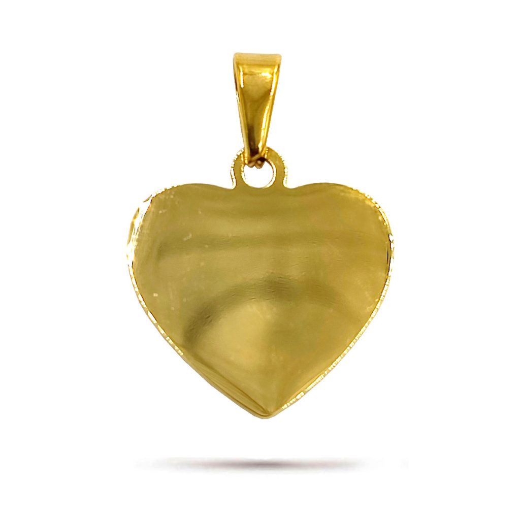 Dije Acero Inoxidable Dorado Corazon Liso Placa 25 mm