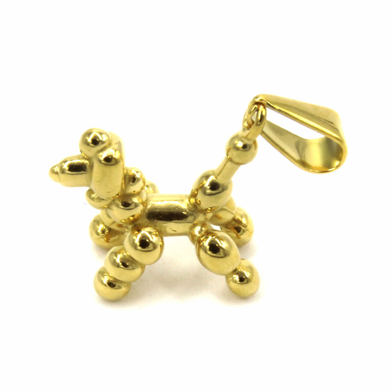 Dije Acero Inoxidable Dorado Perro Globo Globoflexia Cute 4