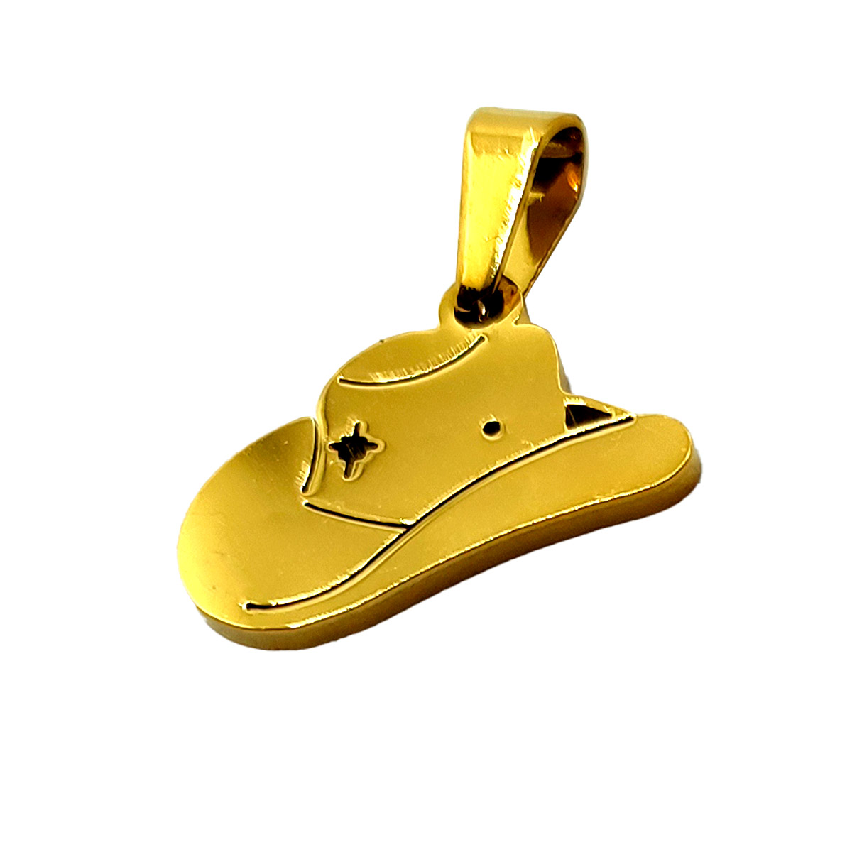 Dije Acero Inoxidable Dorado Sombrero Vaquero