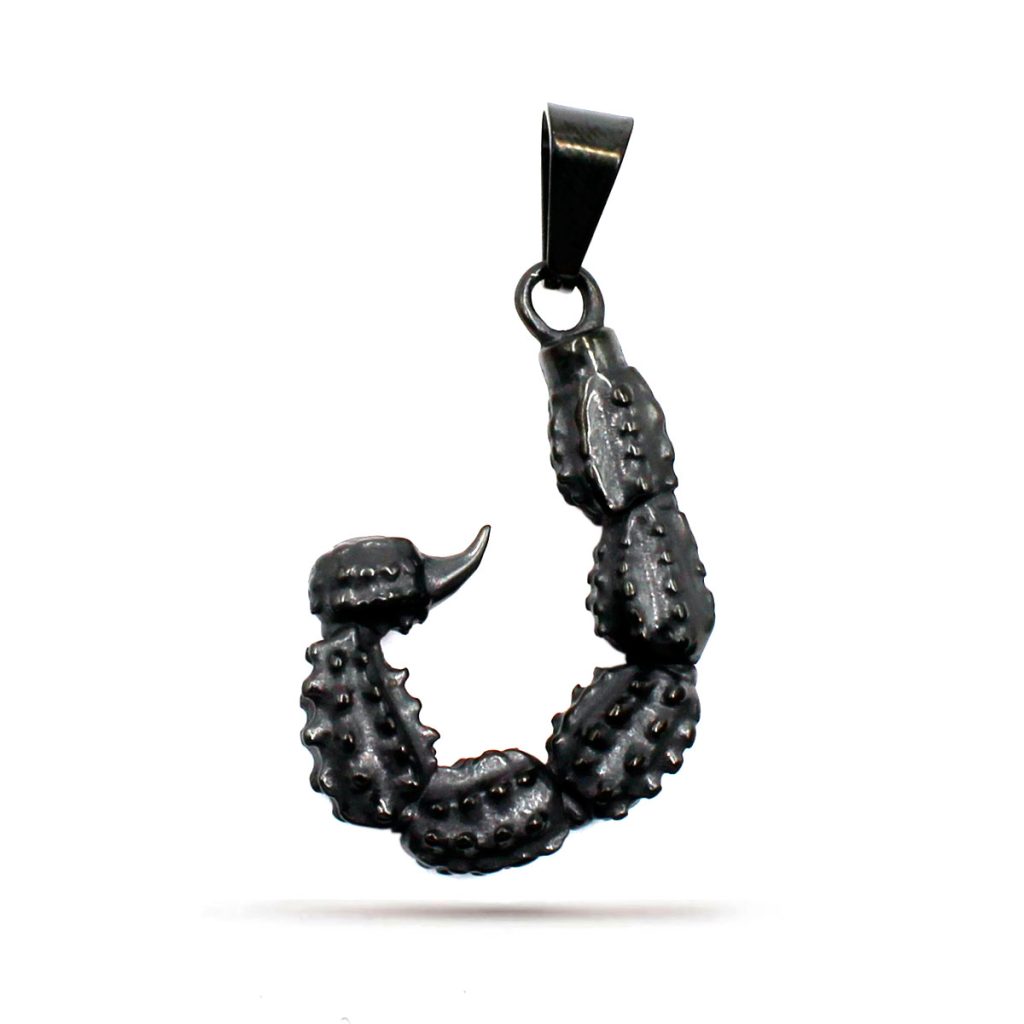 Dije Acero Inoxidable Negro Cola Escorpion