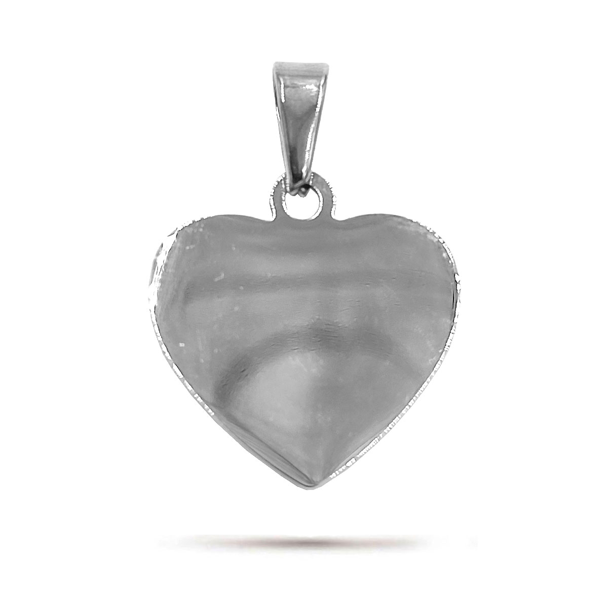 Dije Acero Inoxidable Plateado Corazon Liso Placa 25 mm