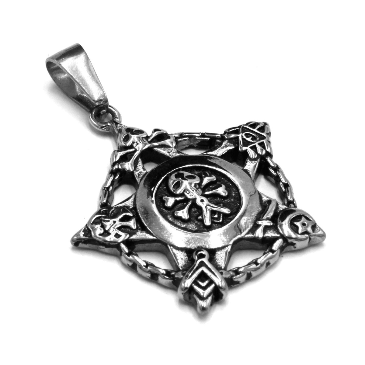 Dije Acero Inoxidable Plateado Estrella Mason 2