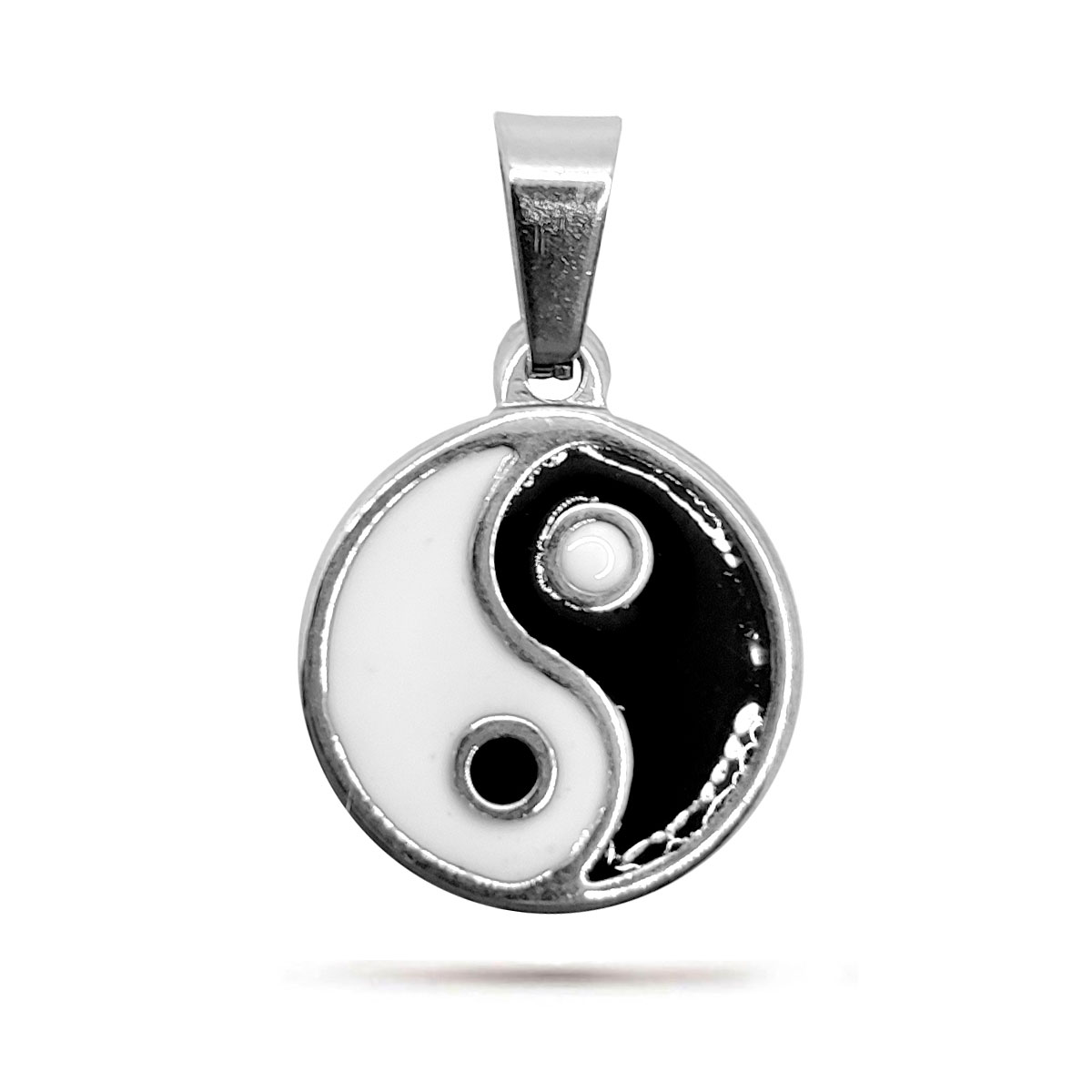 Dije Acero Inoxidable Plateado Yin Yang Oscuridad Luz