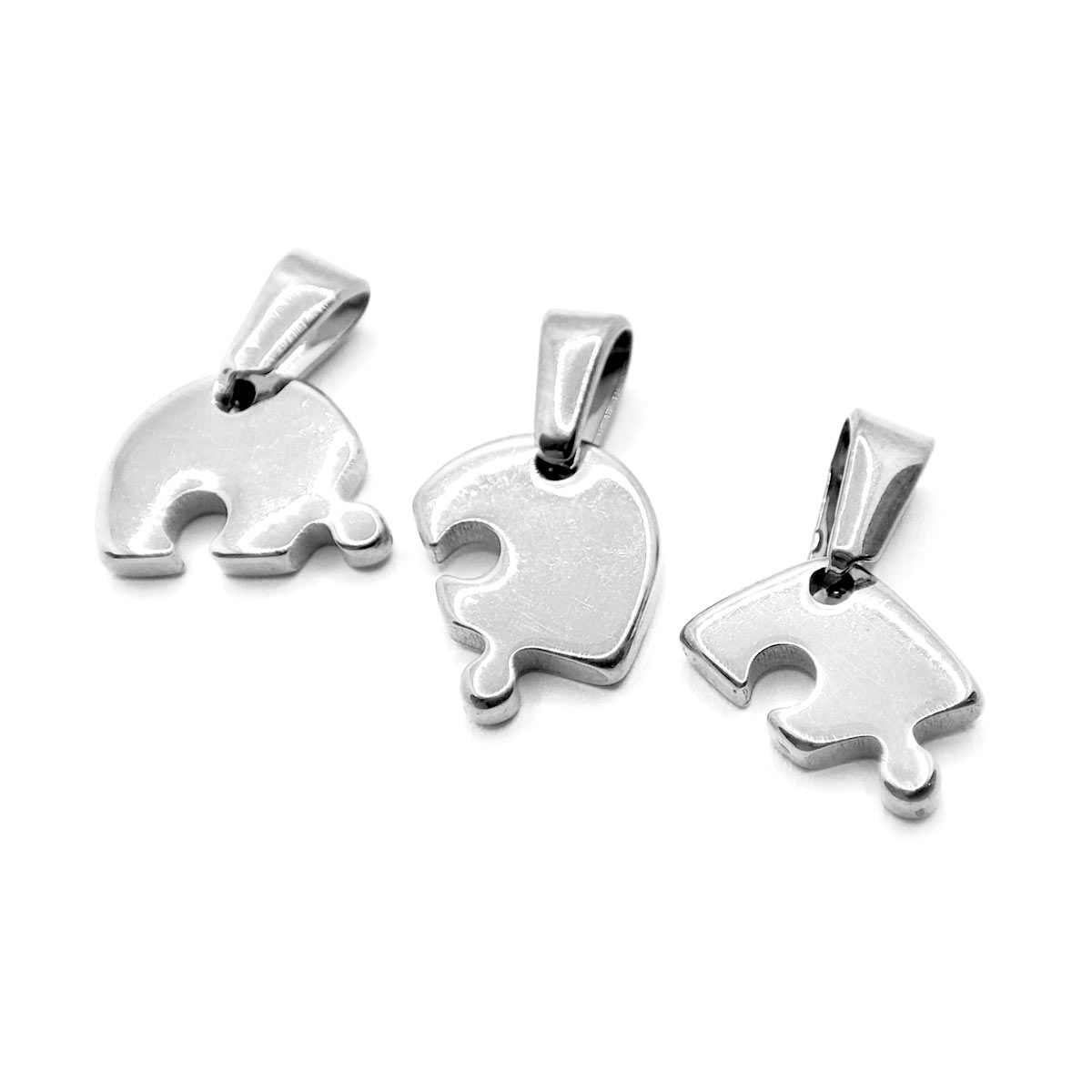 Dije Acero Plata Corazon Dividido En Tres Amigas Siempre 2