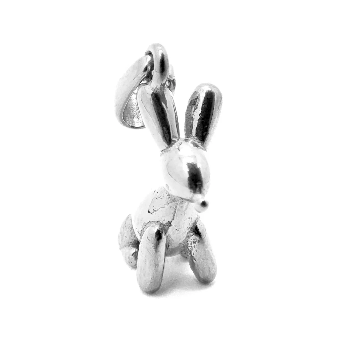 Dije Acero Plateado Conejo Sentado Globoflexia Conejito 2