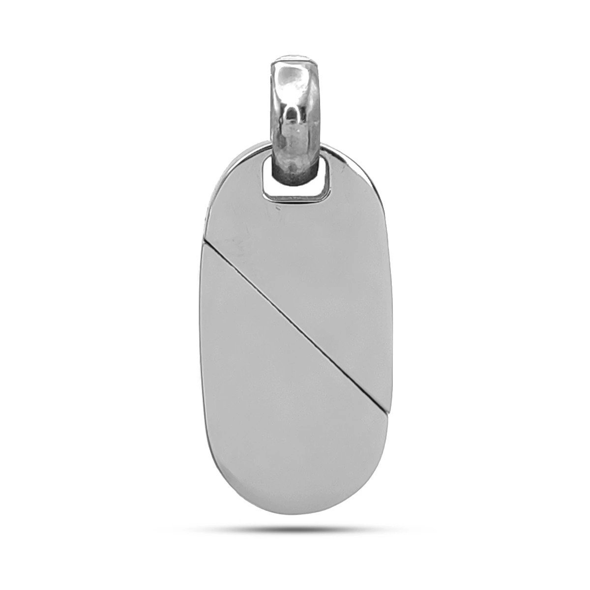 Dije Acero Plateado Corazon Placa Transformable Doble Uso 1