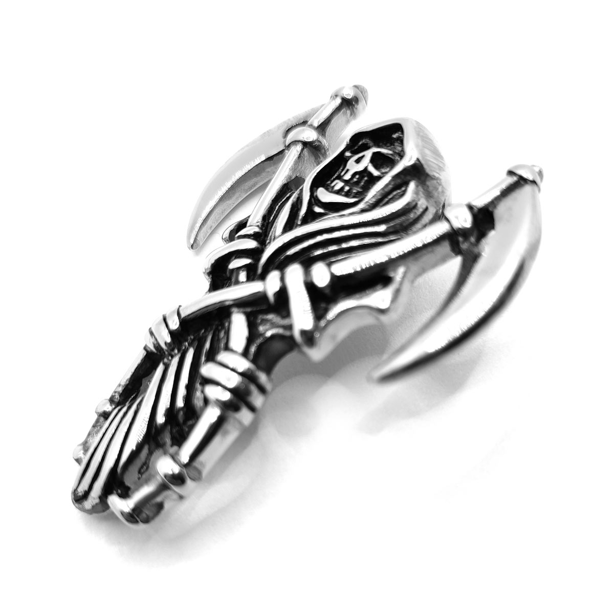 Dije Acero Plateado Fantasma Santa Muerte Religion Culto 2