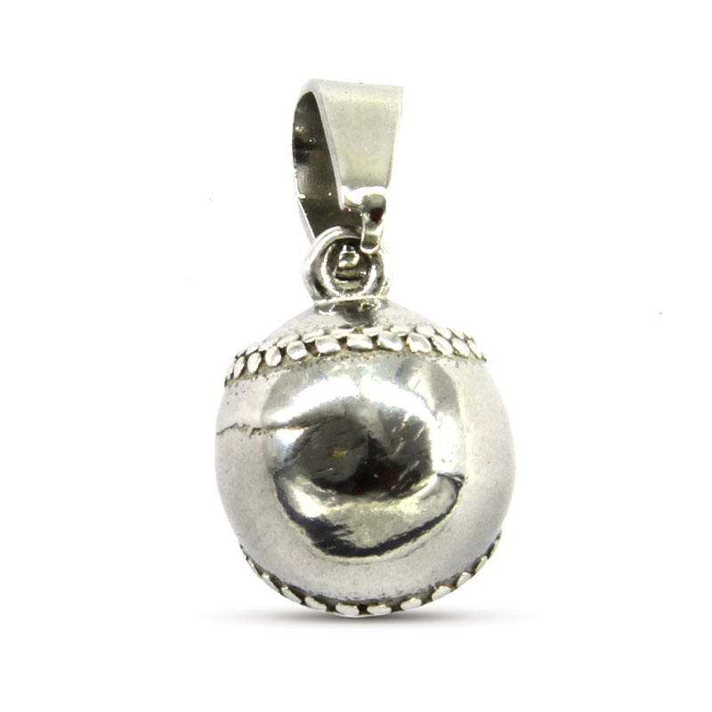 Dije Acero Plateado Pelota Realista Beisbol Baseball Base