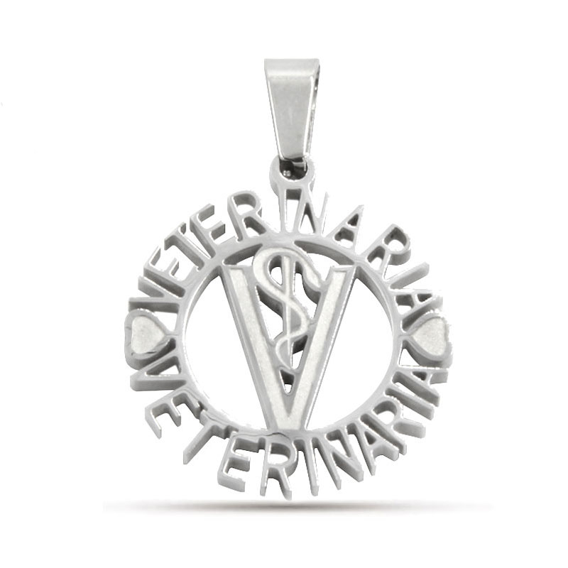 Dije Acero Plateado Profesion Carrera Medico Veterinaria