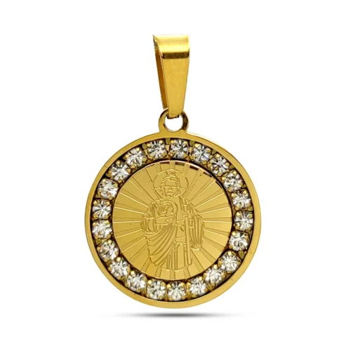 Dije-Acero-San-Judas-Medalla-Religiosa-Redonda-Zirconias-2.webp