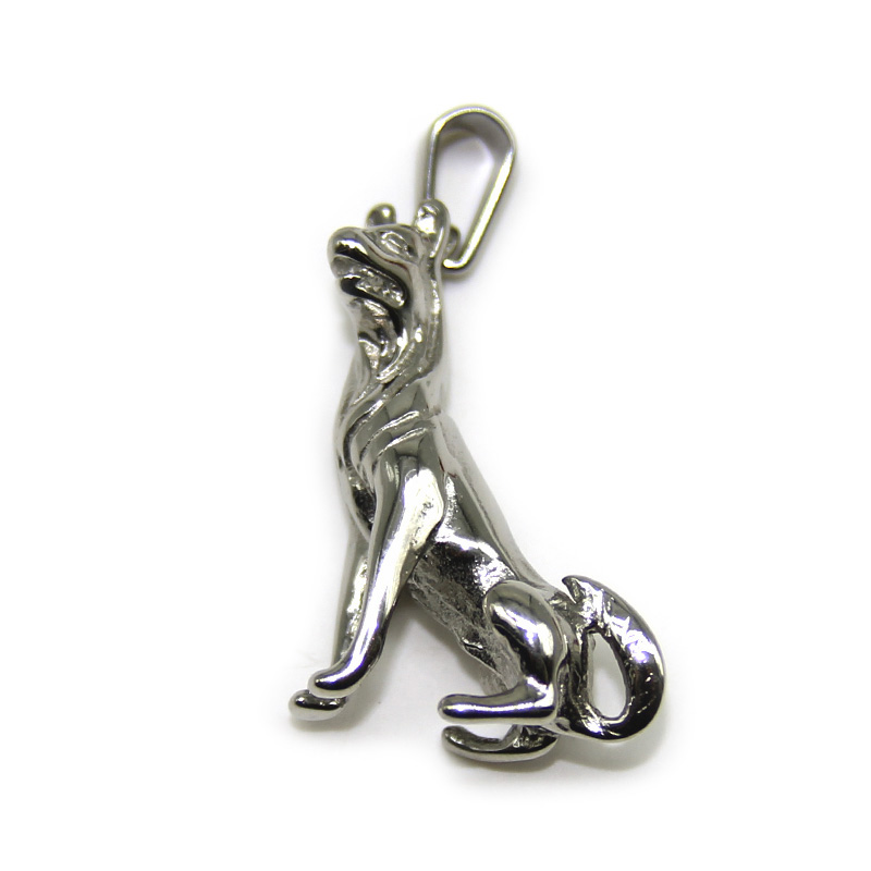 Dije Plateado Perro 3D