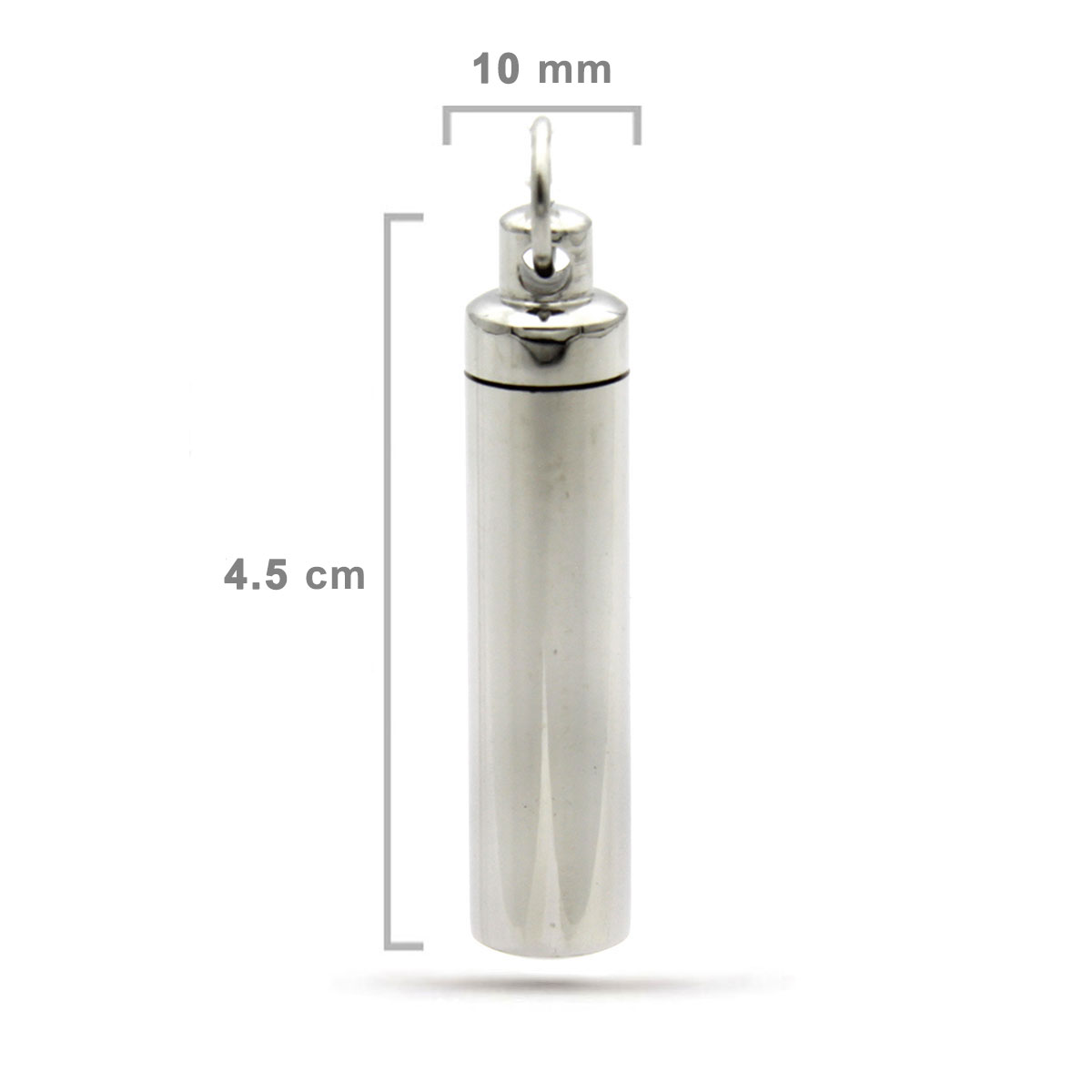 Dije Tipo Urna Cenizas Acero Inoxidable Plateado Cilindro 1