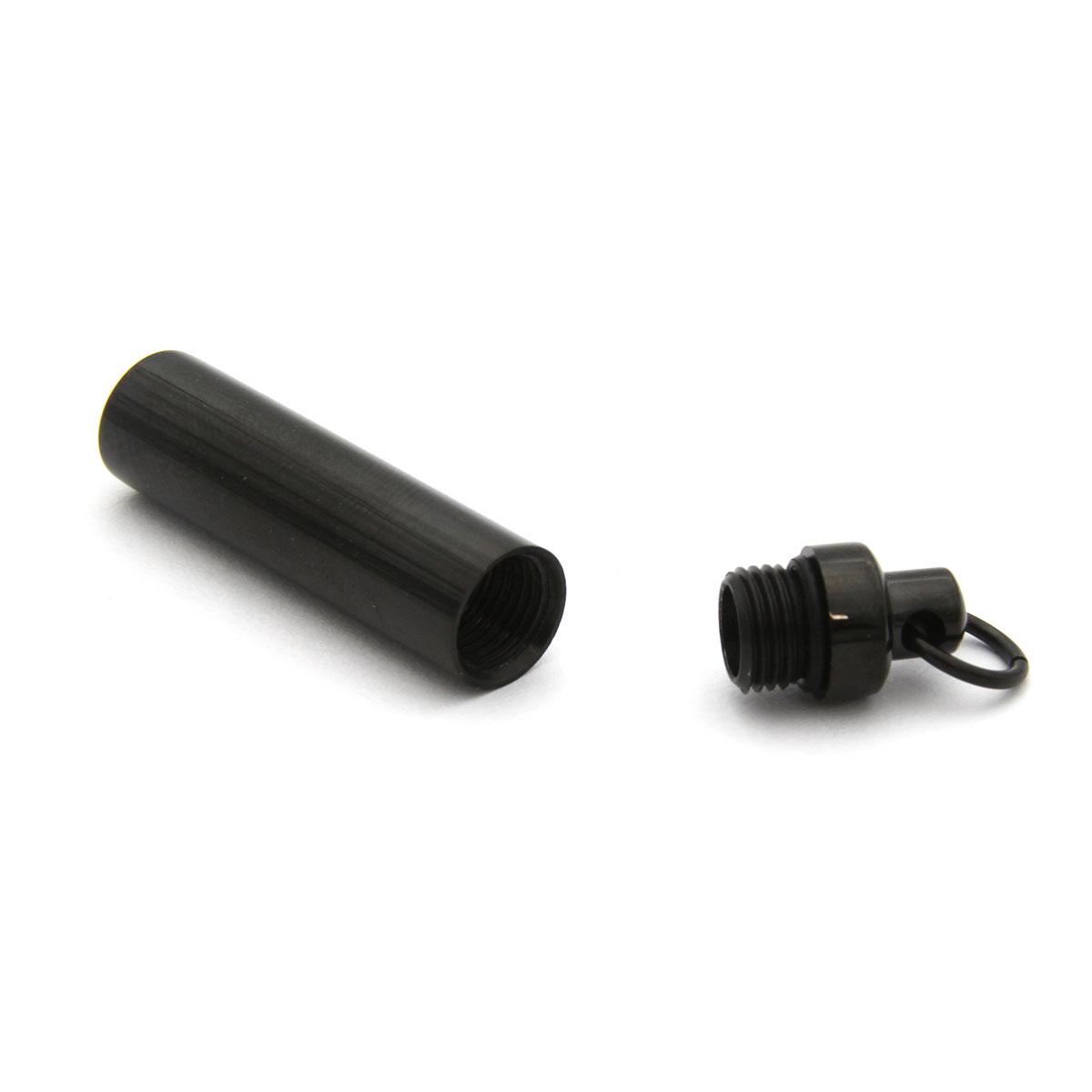 Dije Tipo Urna Cenizas Acero Negro Cilindro 3.8cmx8mm 2