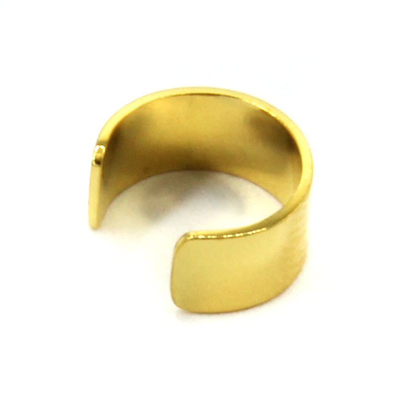 Ear Cuff Acero Inoxidable Dorado Liso 4mm 2