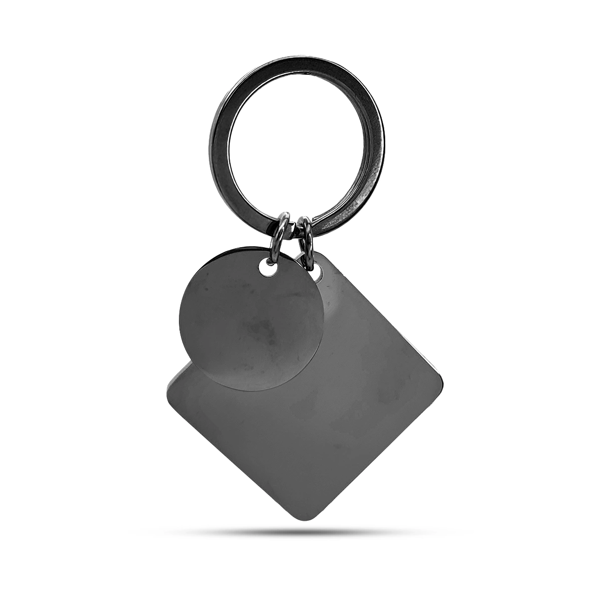 Llavero Acero Cuadrado 30 mm con Circulo Para Grabado 4