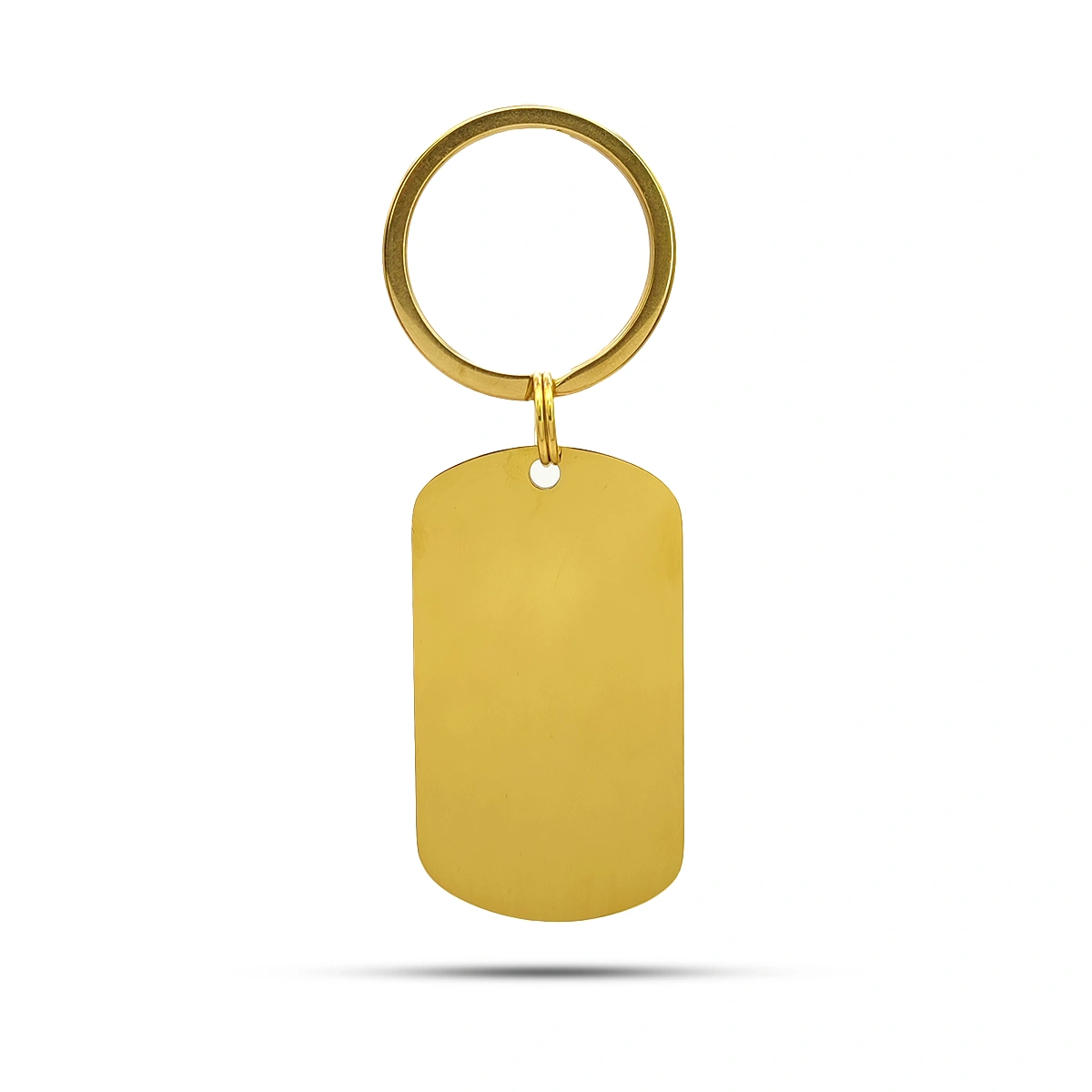 Llavero Acero Placa Militar Redondeada Para Grabado 5