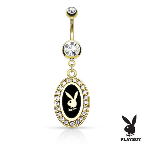 Piercing de Ombligo Medalla Playboy Dorada