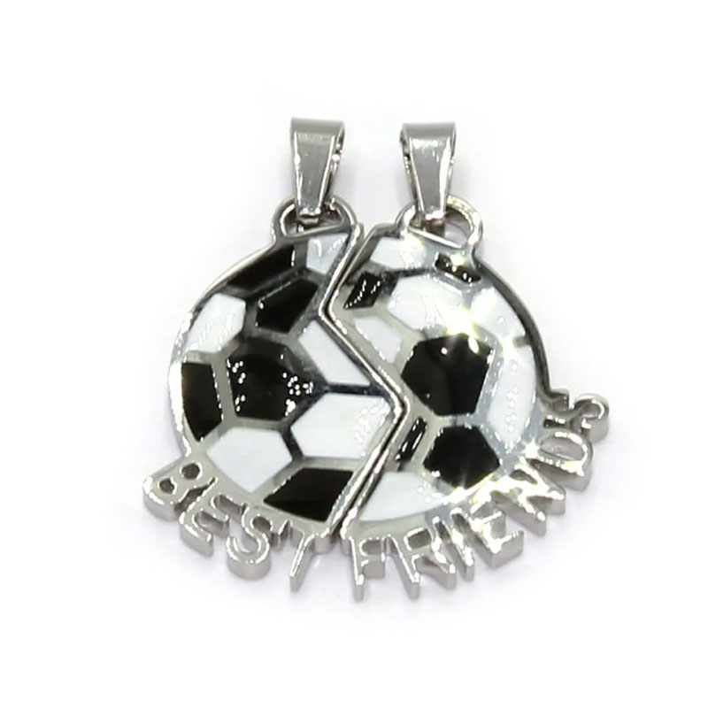 Par Dijes Acero Plateado Mejor Amigo Futbol Best Frinds
