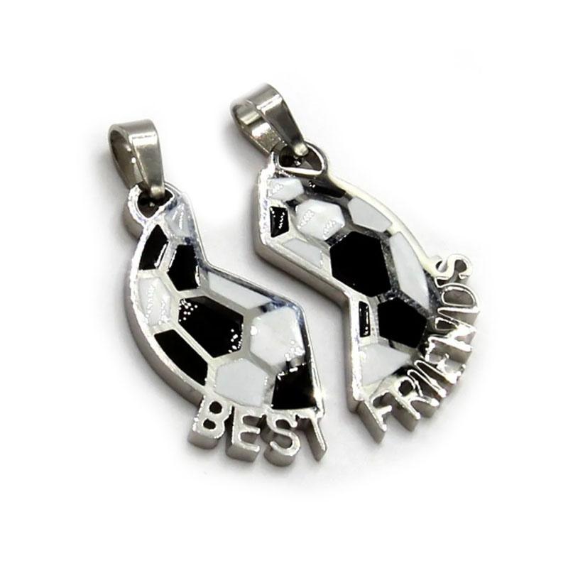 Par Dijes Acero Plateado Mejor Amigo Futbol