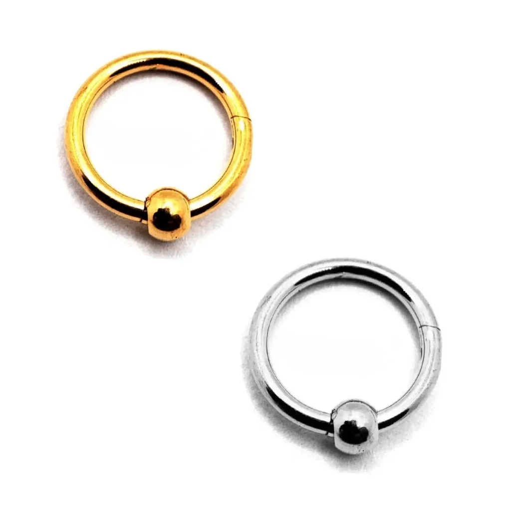 Piercing de Oreja Acero Argolla Aro Balin Clicker Liso 2