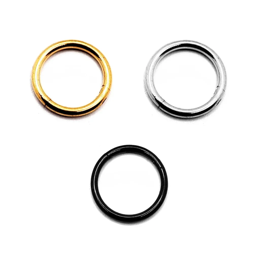 Piercing de Oreja Acero Argolla Aro Clicker Liso Sencillo 10