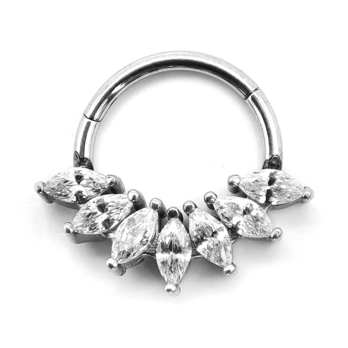 Piercing de Oreja Acero Aro Clicker Zirconia Marquesa 4