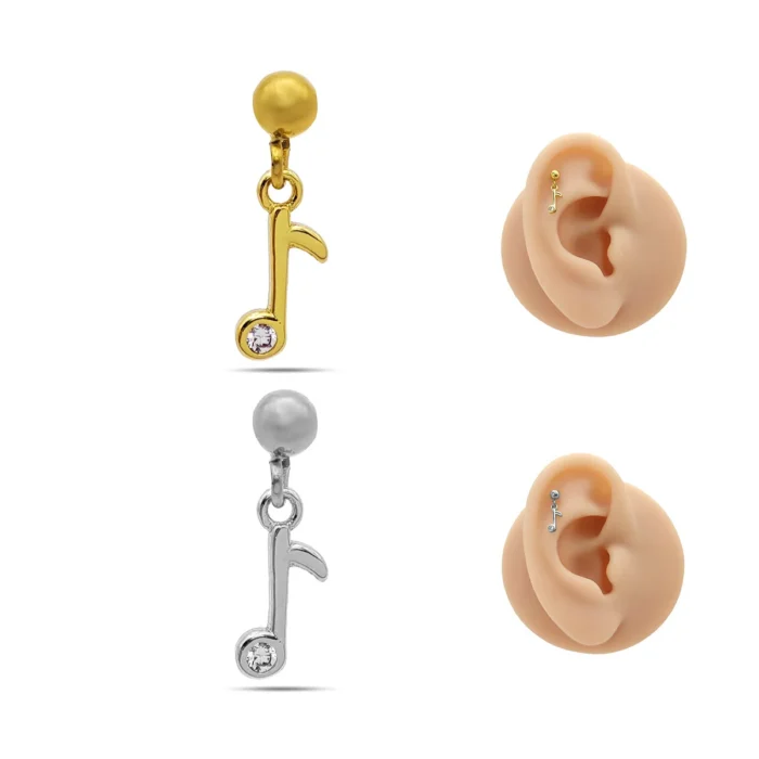 Piercing-de-Oreja-Acero-Bola-lisa-Colgante-Nota-Musical.webp
