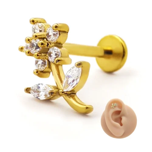Piercing-de-Oreja-Acero-Flor-de-Zirconia-con-Tallo-Curvo-2.webp