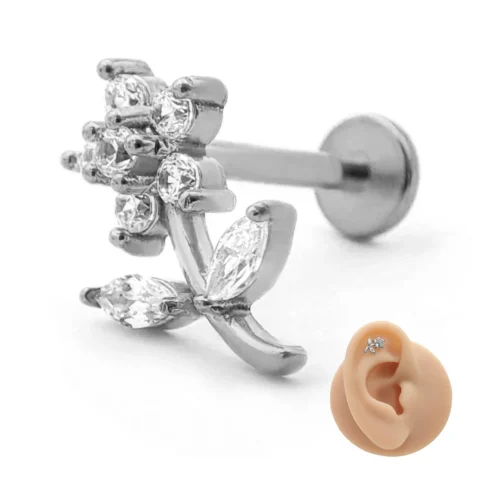 Piercing-de-Oreja-Acero-Flor-de-Zirconia-con-Tallo-Curvo-3.webp