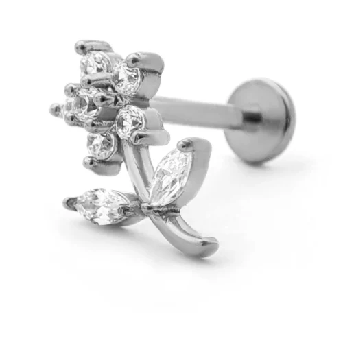 Piercing-de-Oreja-Acero-Flor-de-Zirconia-con-Tallo-Curvo-6.webp