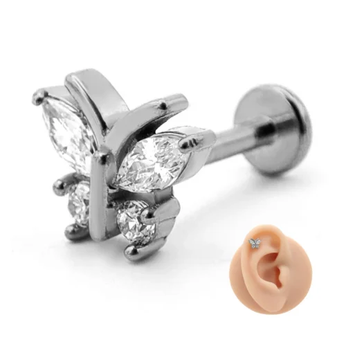 Piercing-de-Oreja-Acero-Mariposa-de-Zirconias-Antenas-4.webp