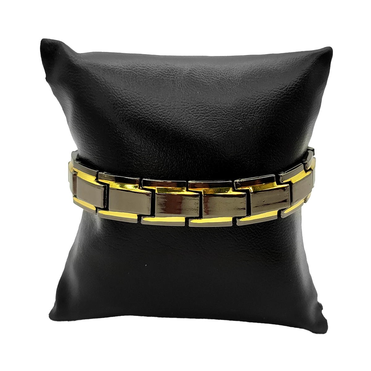 Pulsera Acero Bicolor Esclava Elegante Pulida Hombre 3