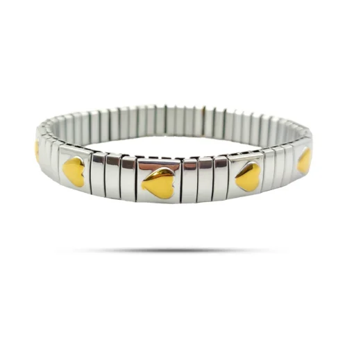Pulsera-Acero-Bicolor-Tipo-Italiana-Elastica-Corazones-1.webp