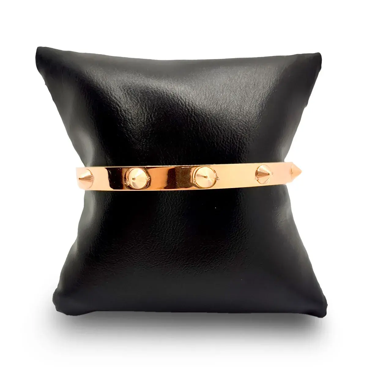 Pulsera Acero Cobre Brazalete Liso Picos Punk Rock 2