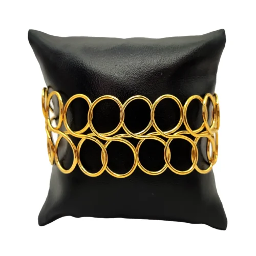 Pulsera-Acero-Dorado-Brazalete-Bucles-Circulos-Alambre-2.webp