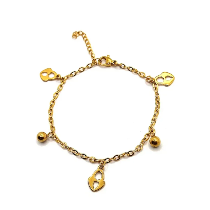 Pulsera-Acero-Dorado-Colgantes-Balines-y-Candado-Corazon-2.webp