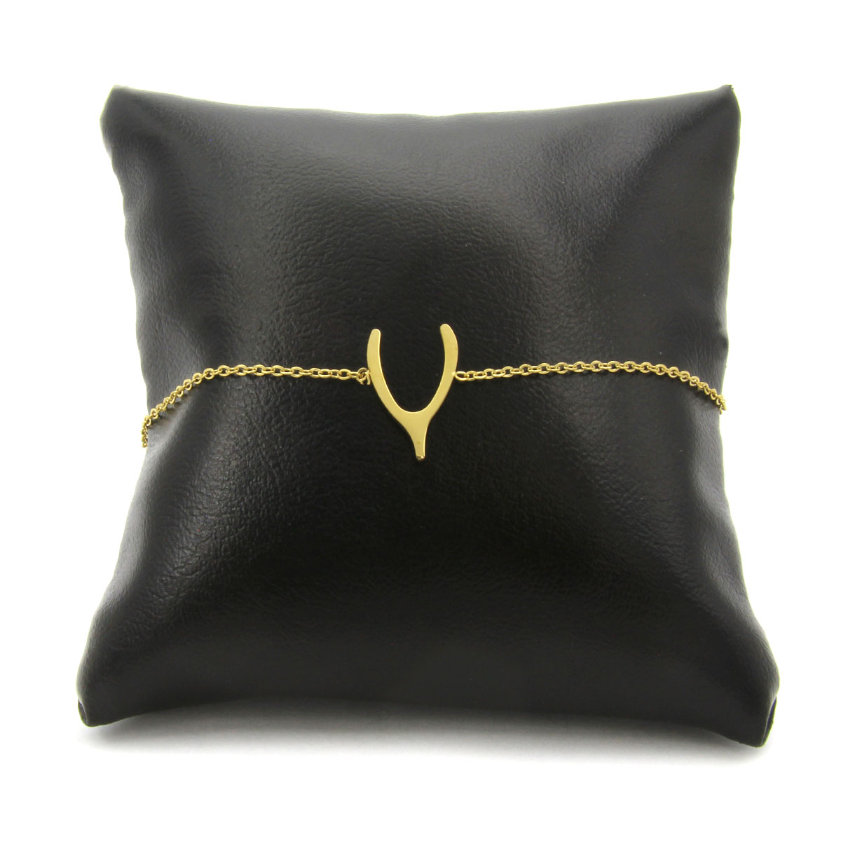 Pulsera Acero Dorado Huesito Buena Suerte Fortuna Deseo 2