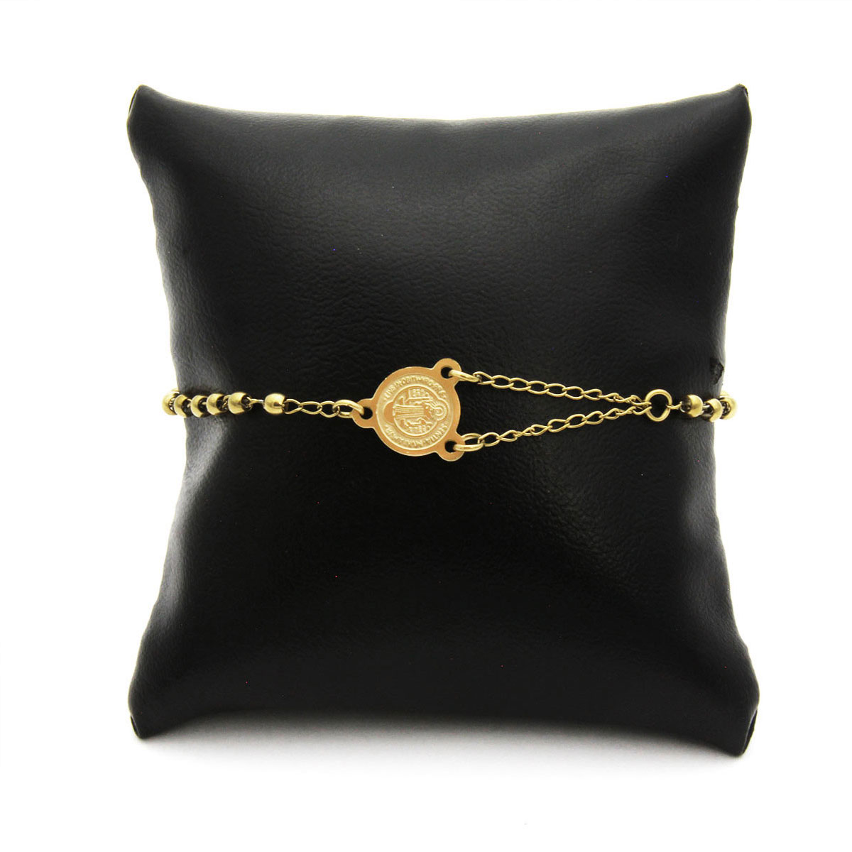 Pulsera Acero Dorado Misterio San Benito Proteccion 2