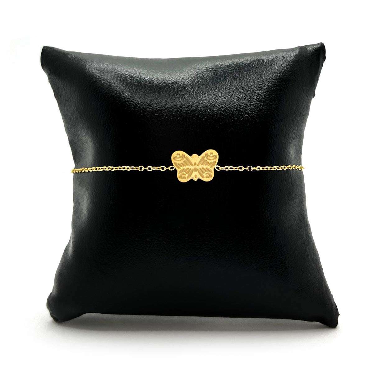 Pulsera Acero Dorado Mujer Diseno Mini Mariposa Grabada 2